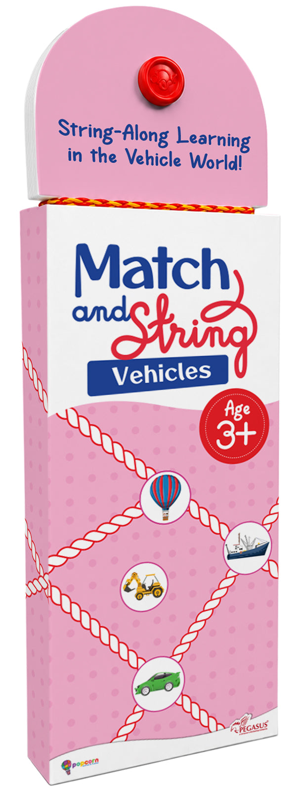 Match and String Vehicles for Kids (Age 3+ Years) String-Along Learning Activity Fine Motor Skills and Matching Game