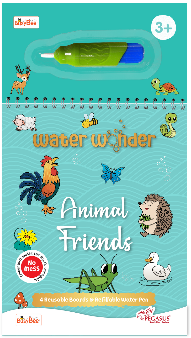 Water Wonder Colouring Book – Animal Friends Reusable Magic Books for Kids (Age 3+ Years)