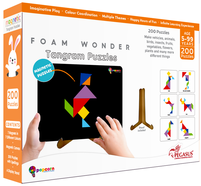 Magnetic Foam Wonder – Tangram Puzzle Game for Kids and Family (Age 5–99 Years) | Brain Development Toy