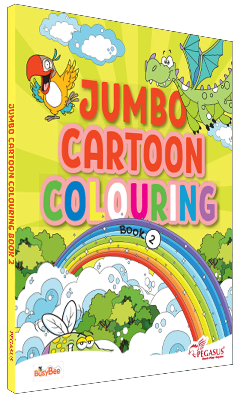 Jumbo Cartoon Colouring Book 2 for Kids – Creative Colouring Books with 140+ Fun Pictures (Age 3+ Years)