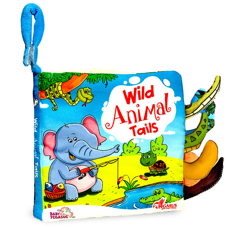 Wild Animal Tails – Baby's First Cloth Book (Age 0+) | Crinkle Sound, Gentle Touch Sensory Books
