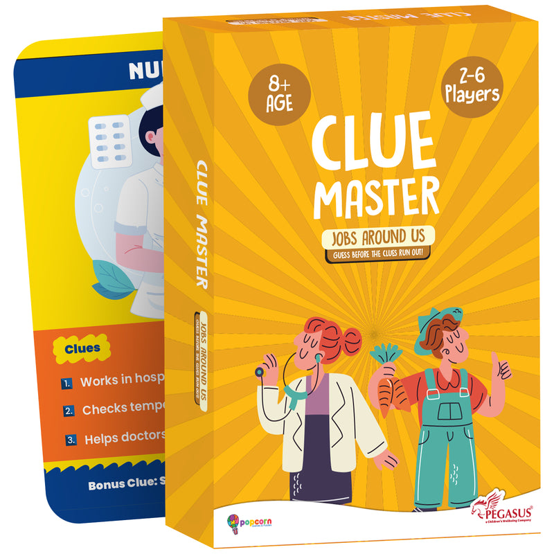 Clue Master Jobs Around Us Game for Kids | Fun Guessing Card Game with Clues & Brain Boosting Activities (Age 8+ Years, 2–6 Players)