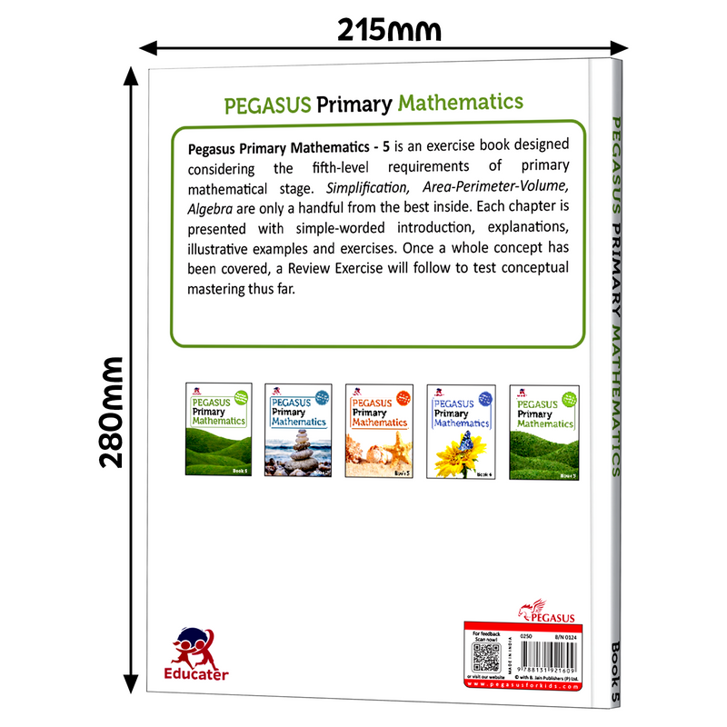 Pegasus Primary Mathematics Book 5 for Kids – Simplification, Area, Volume & Algebra Workbook (Age 4+ Years)