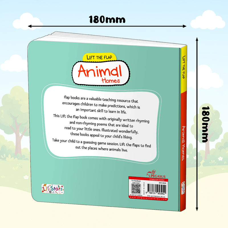 Lift the Flap Animal Board Book for Kids – Early Learning Animals & Their Homes (Age 2+ Years)