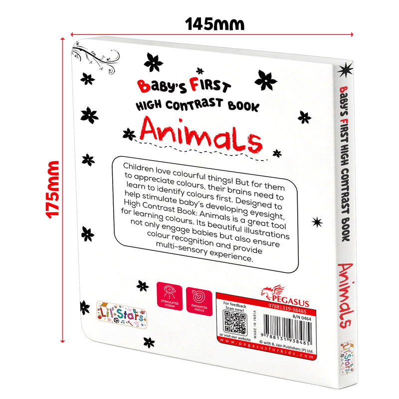 Baby’s First High Contrast Book for Babies – Soft & Safe Animals Black and White Book (0+ Months)