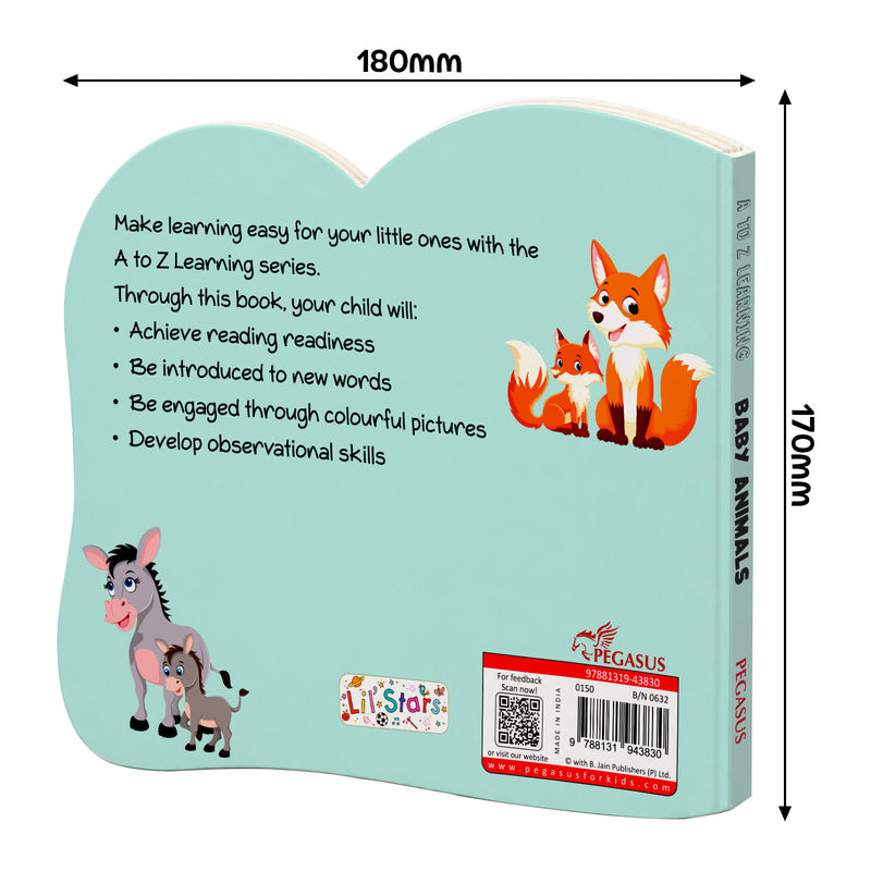 A to Z Learning Baby Animals Board Book for Kids – Early & Fun Learning Book (Age 1+ Years)