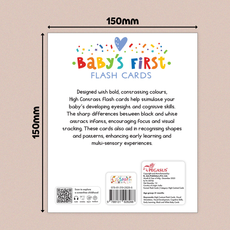 Baby’s First High Contrast Flash Cards – Black & White Visual Stimulation Cards (0+ Months)