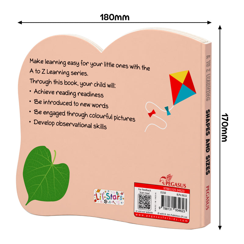 A to Z Learning Shapes and Sizes Board Book for Kids – Early Learning Shape Book (Age 1+ Years)