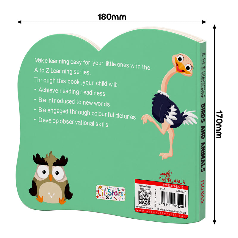 A to Z Learning Birds and Animals Board Book for Kids – Fun Picture Early Learning (Age 1+ Years)
