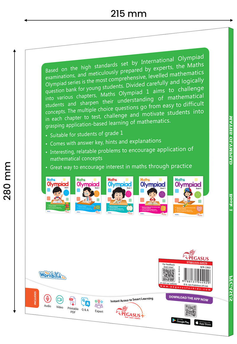 Maths Olympiad Book 1 Workbook for Kids | Practice Book with Step-by-Step Solutions (Age 4+ Years)