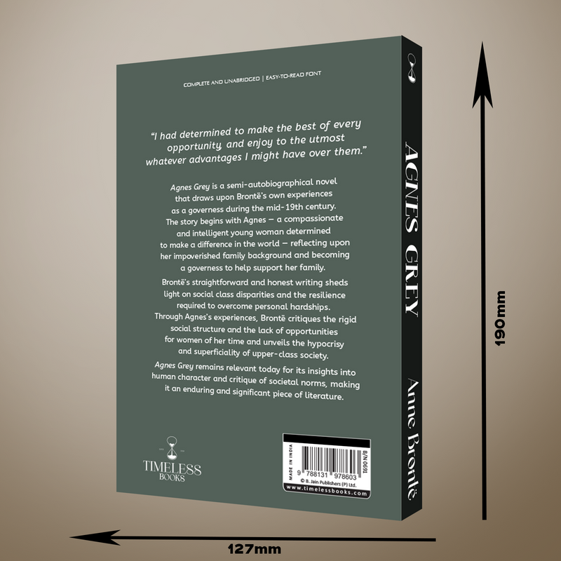 Agnes Grey by Anne Brontë Classic English Novel |Timeless Literary Fiction Book for Teens & Adults