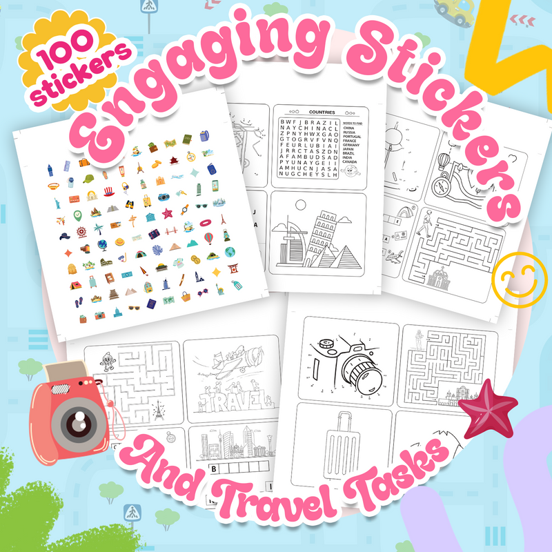Travel Activity Pad with Stickers, Mazes, Puzzles & Travel-Themed Colouring (Age 4+ Years)