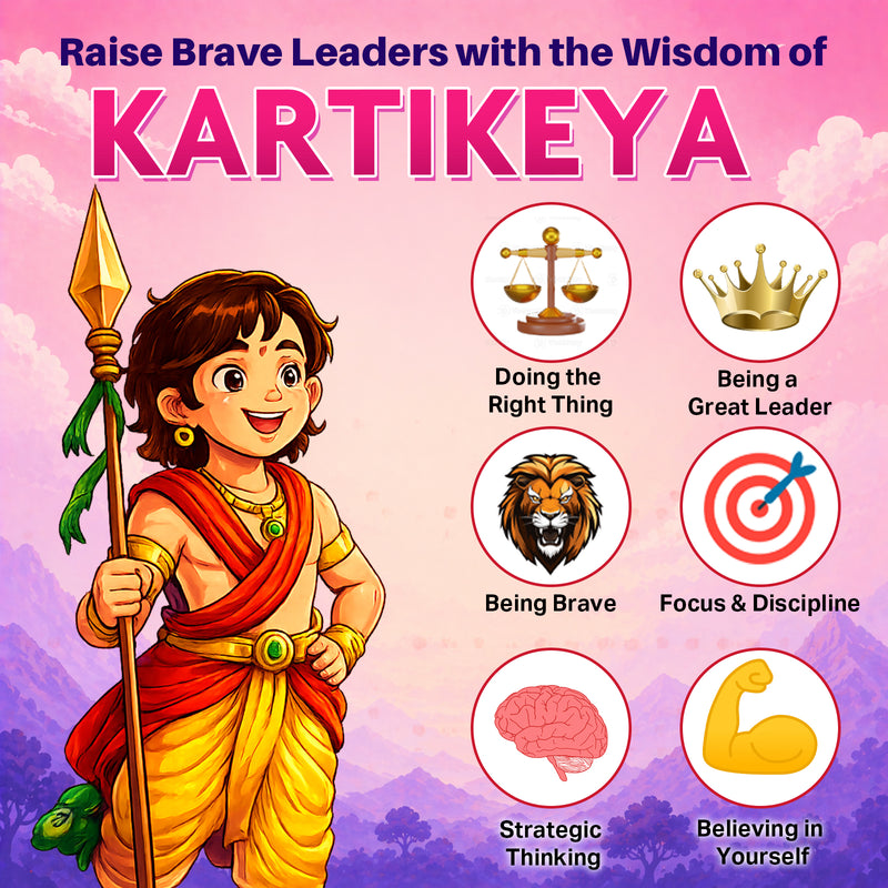 Lord Kartikeya: The Divine Commander | Illustrated Mythology Story Book for Kids 8+ | Courage, Leadership & Values | Engaging Comic-Style Book in Simple English