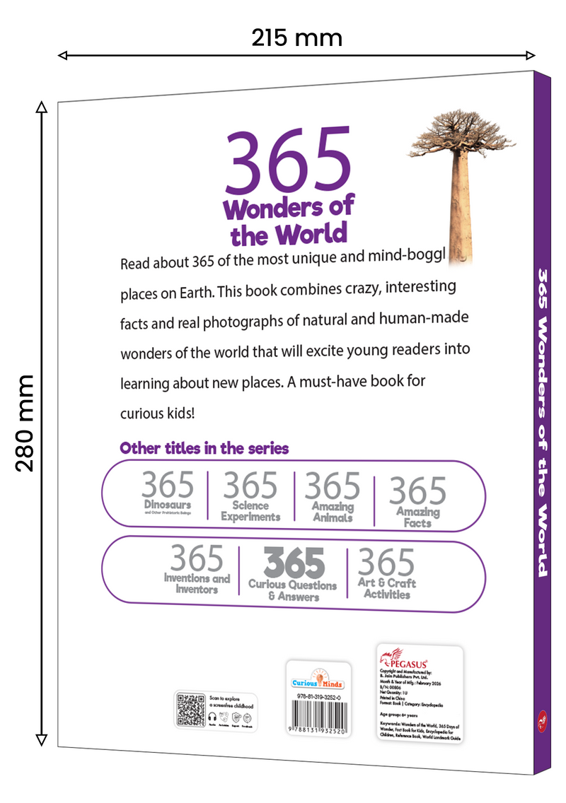 365 Wonders of the World for Kids –Famous Landmarks Book with Real Photos (Age 6+ Years)