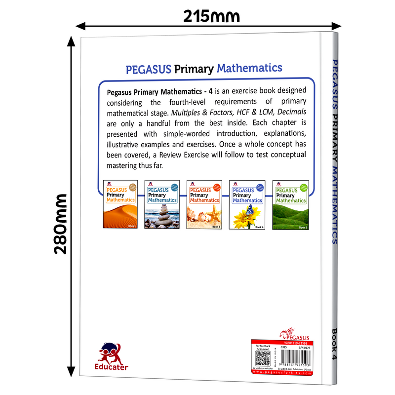 Pegasus Primary Mathematics Book 4 for Kids – Multiplication, HCF & LCM Workbook (Age 4+ Years)