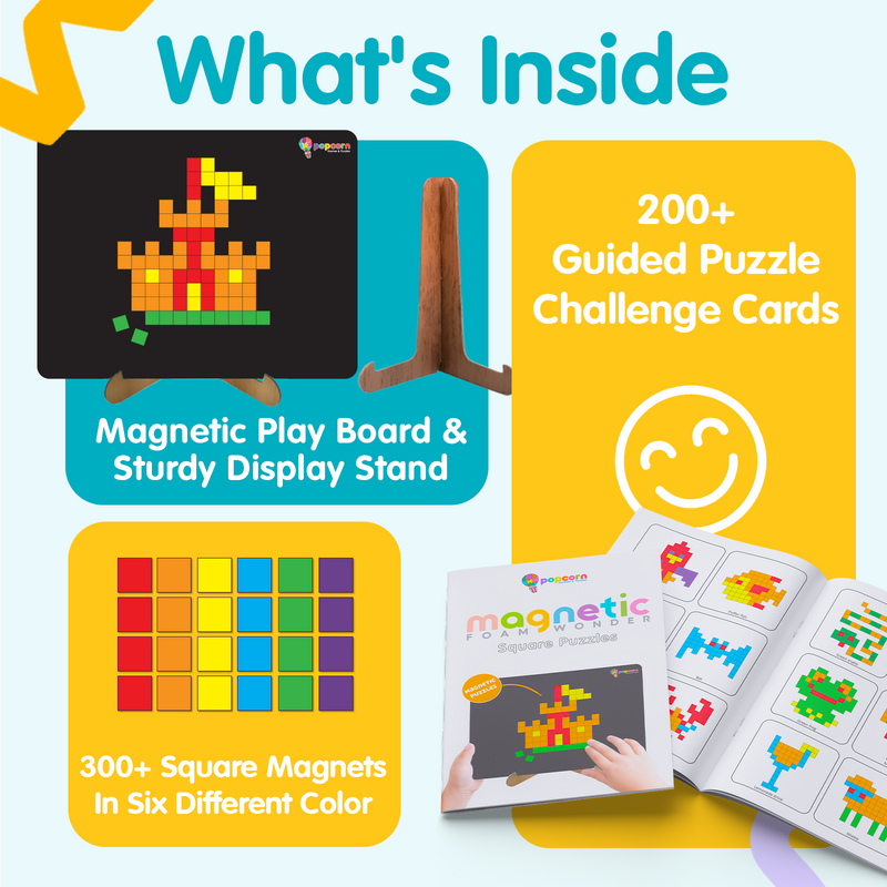Magnetic Foam Wonder – Square Puzzle Game for Kids and Family (Age 5–99 Years) | Brain Development Toy