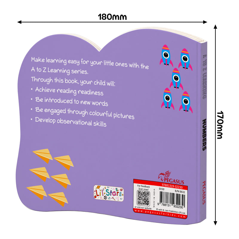 A to Z Learning Number Board Book for Kids – Number Picture Early Learning (Age 1+ Years)