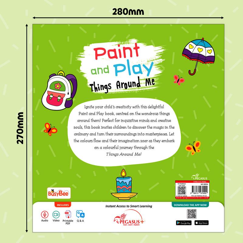Things Around Me Colouring Book for Kids – Paint and Play Watercolour Painting Set (Age 3+ Years)