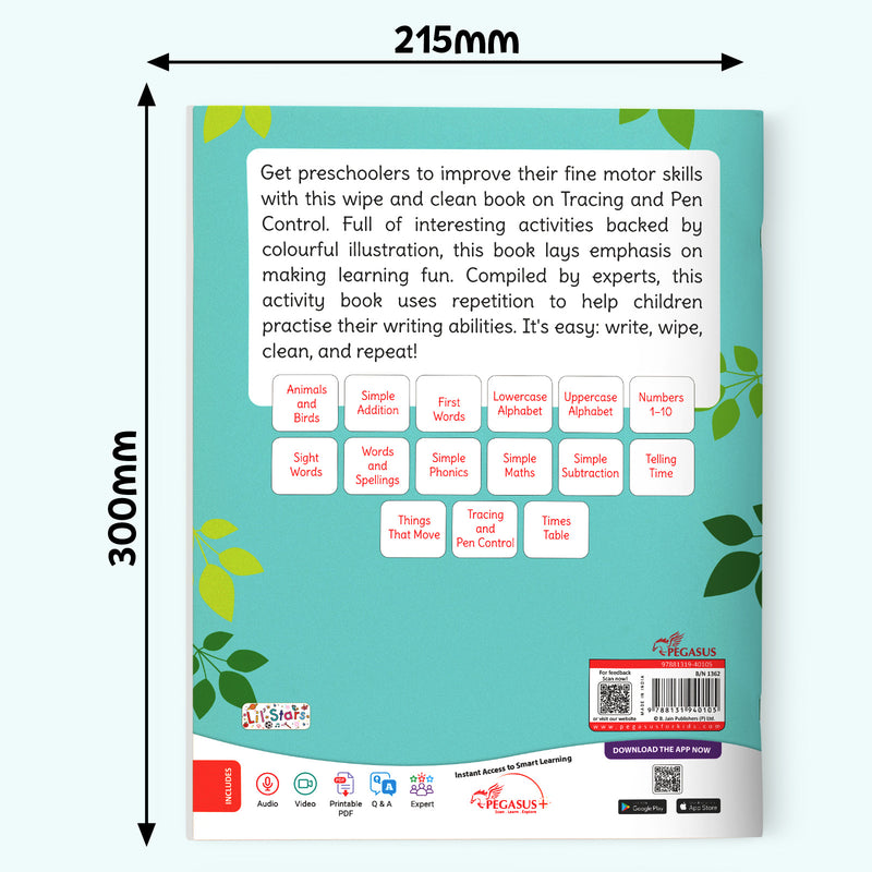 Tracing and Pen Control - Wipe & Clean Workbook