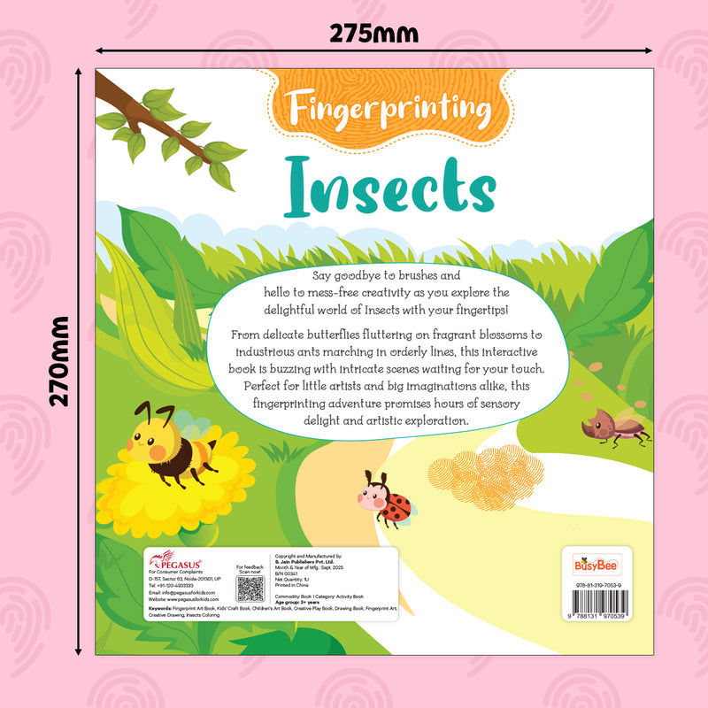 Fingerprinting Insects –Creative Art and Craft Activity Book for Kids  (Age 3+ Years)