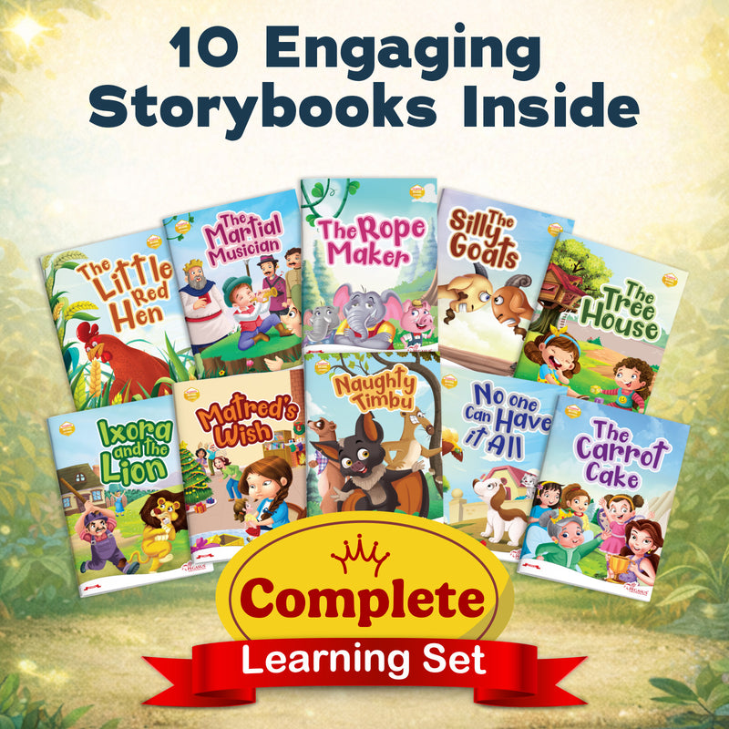 Moral Stories Bag for Kids – Pack of 10 Set Bedtime Story & Early Reading Books for Kids (Ages 2+)