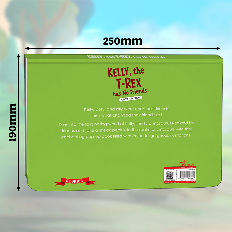 Kelly, the T-Rex – Pop-Up Book for Kids |  Bedtime Story About Friendship & Feelings (Age 2+ Years)