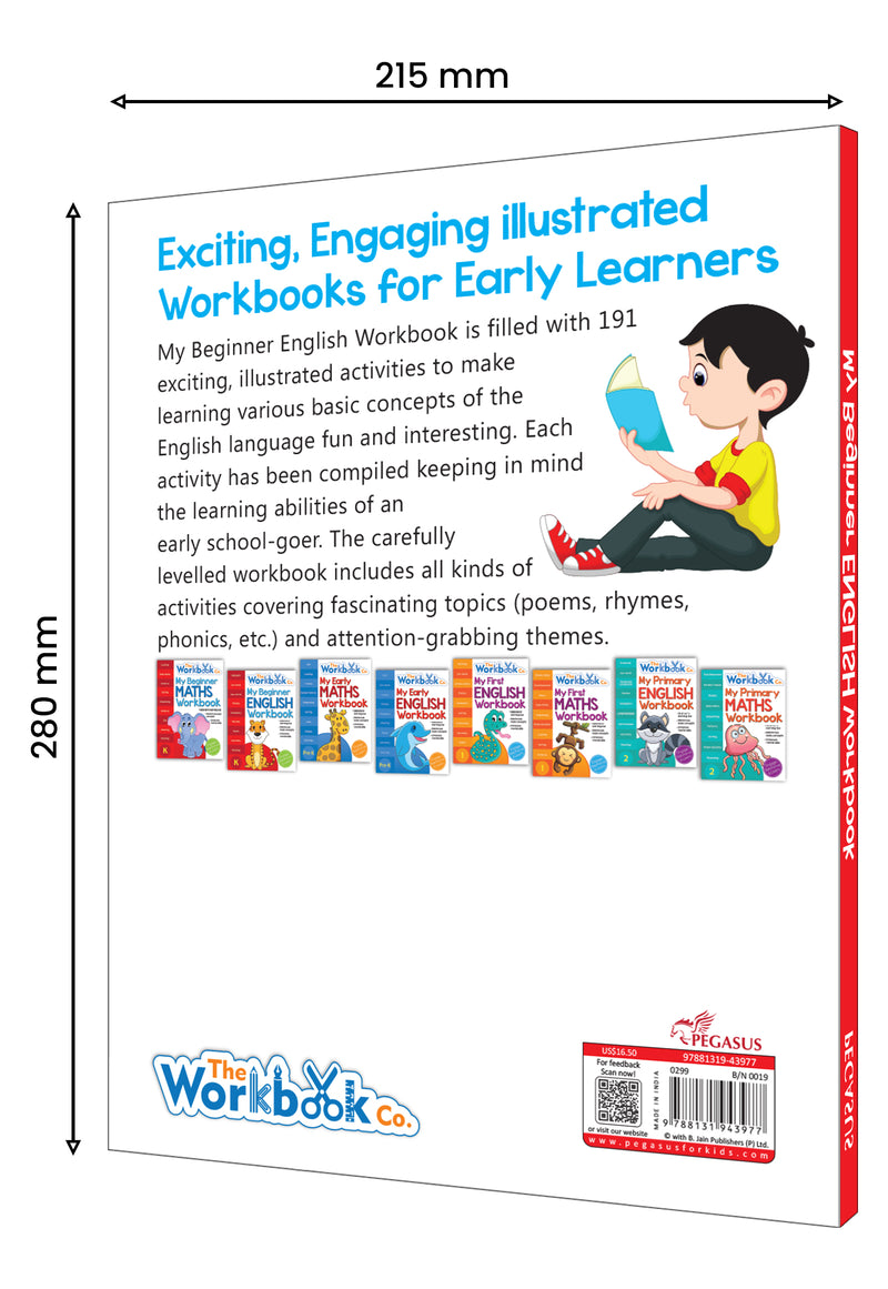 My Beginner English Workbook K for Kids – 191 Fun Activities for Letters & Early Learning  (Age 3+Years)
