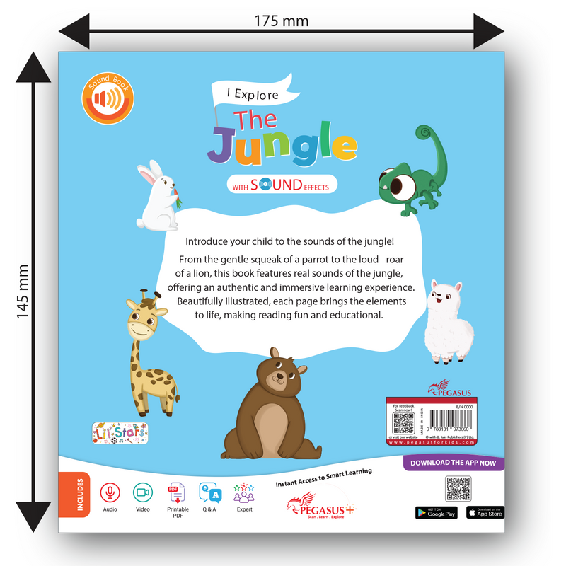 I Explore The Jungle Book for Kids – Magic Noise Book with 6 Real Sound Effects (Age 1+ Years)