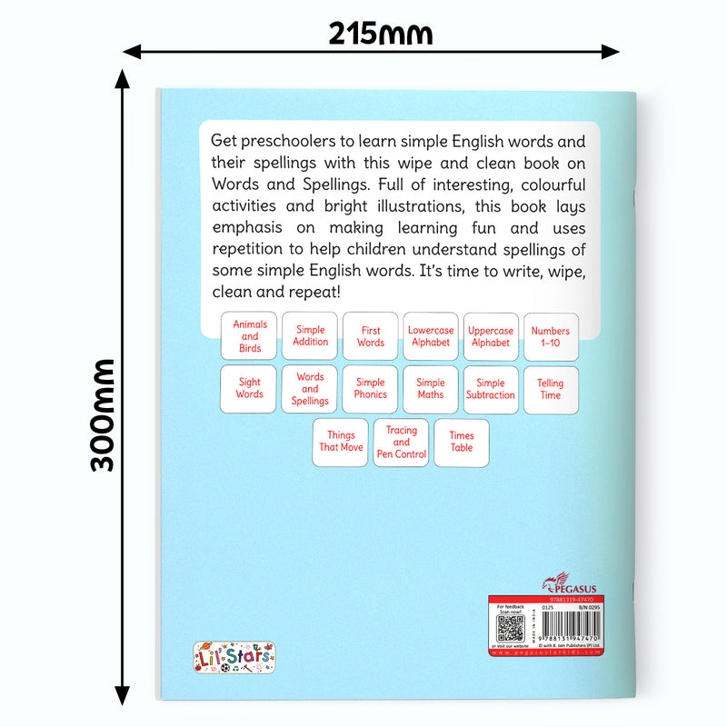 Words and Spellings - Wipe & Clean Workbook