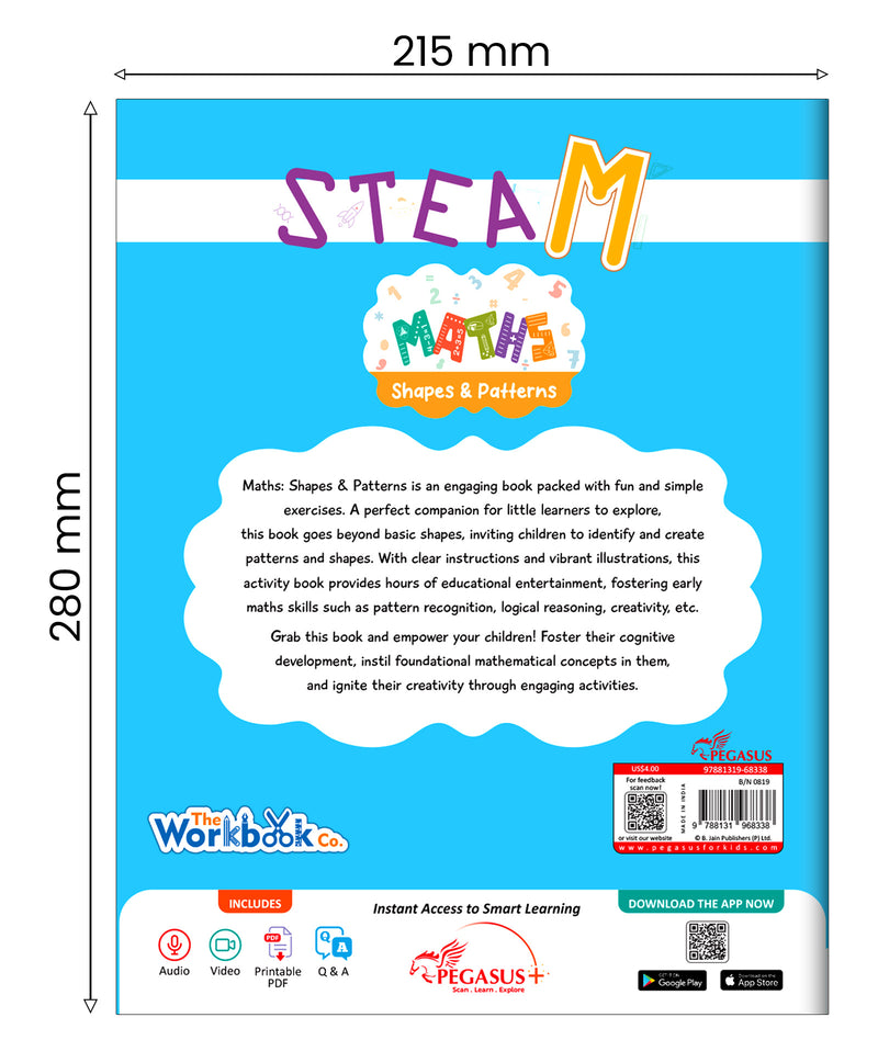 STEAM Maths Shapes & Patterns Workbook for Class 1 | Early Maths Activity Book (Age 5–7 Years)