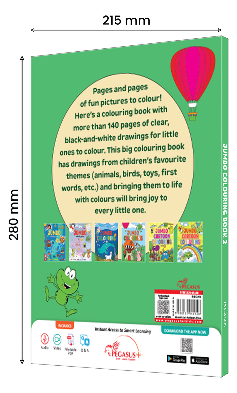 Jumbo Colouring Book 2 for Kids – Creative Colouring Books with 140+ Fun Pictures (Age 3+ Years)