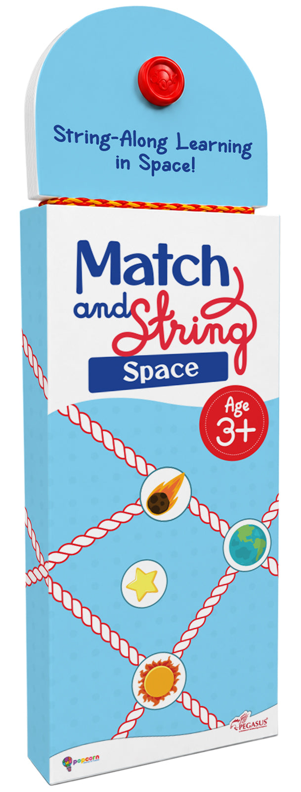 Match and String Space for Kids (Age 3+ Years) String-Along Learning Activity Fine Motor Skills and Matching Game
