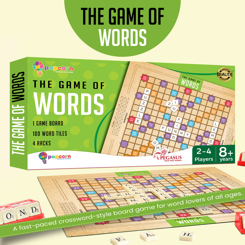The Game of Words Board Game for Kids and Family Word Building Crossword Game Vocabulary and Spelling Game (Age 8+ Years)