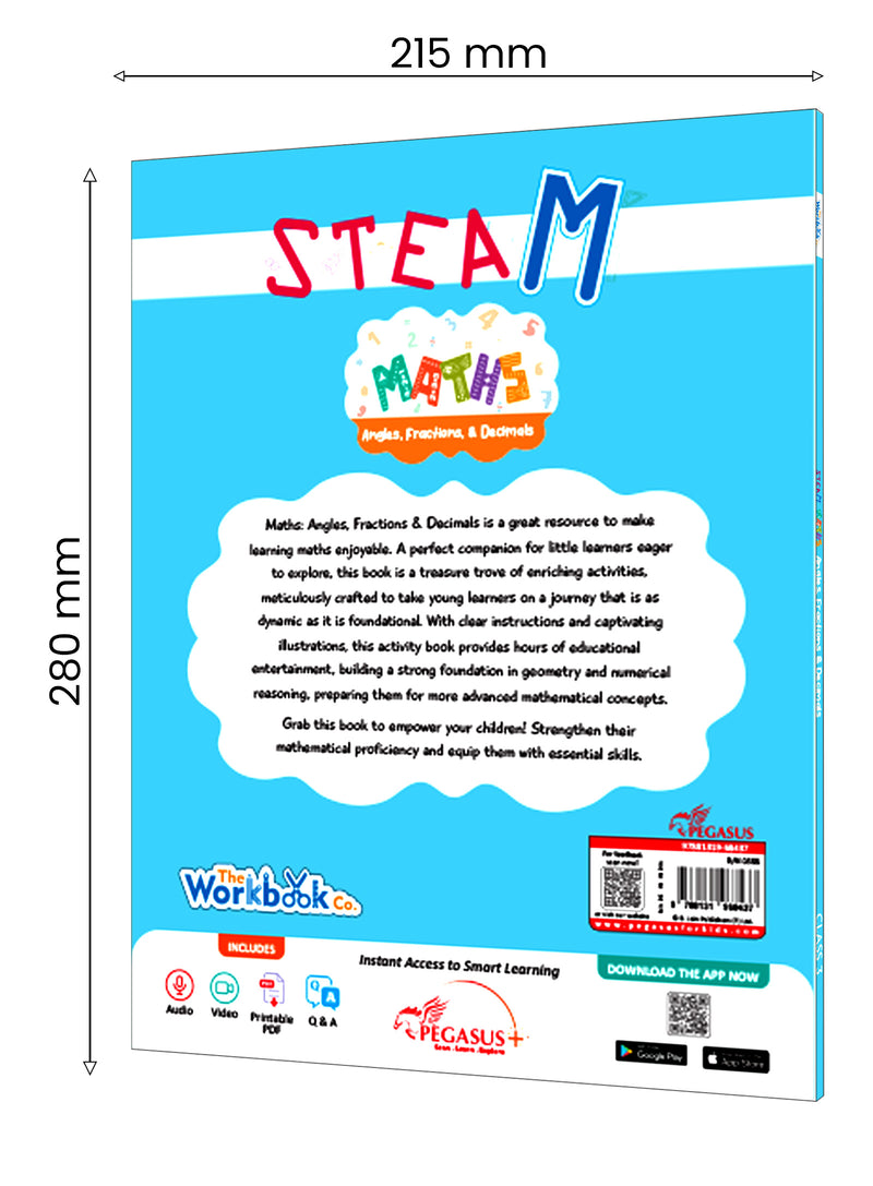STEAM Maths Angles Fractions & Decimals Workbook for Class 3 (Age 7–9 Years)