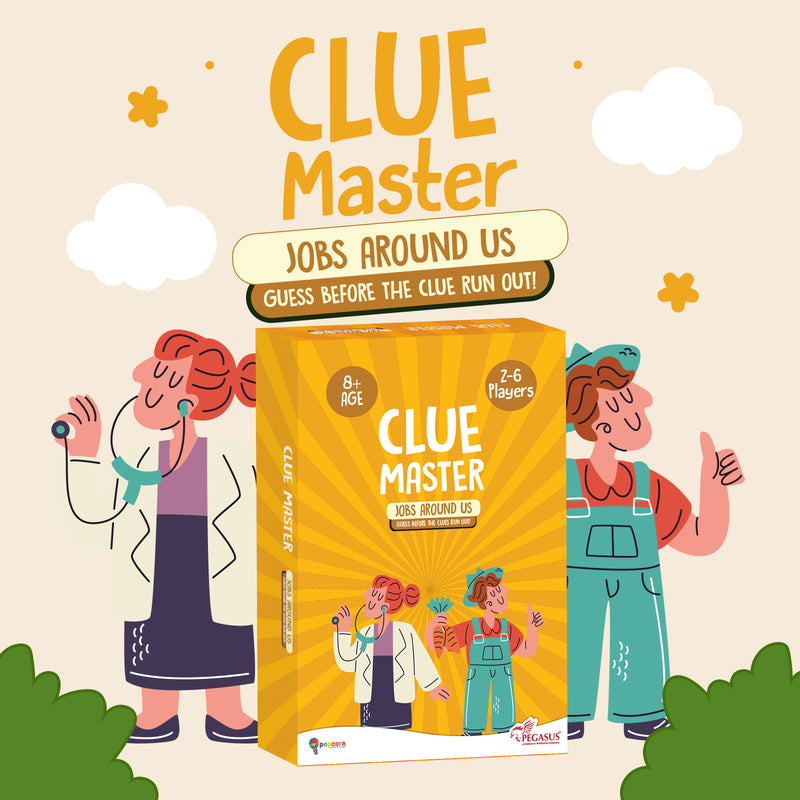 Clue Master Jobs Around Us Game for Kids | Fun Guessing Card Game with Clues & Brain Boosting Activities (Age 8+ Years, 2–6 Players)