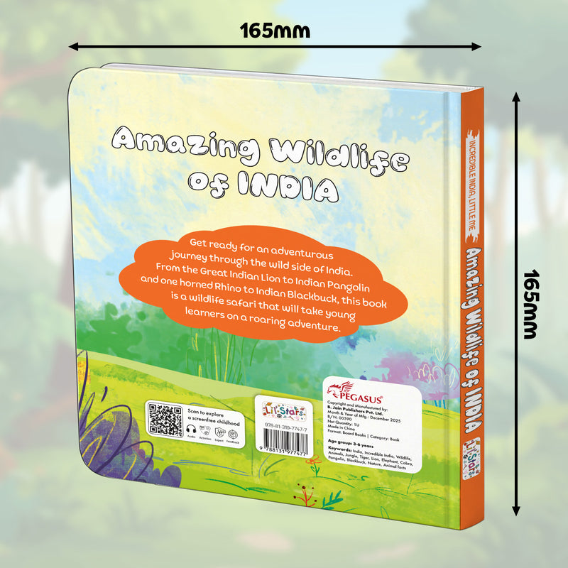 Amazing Wildlife of India – Early Learning Board Book for Kids (Age 3–6 Years) | Toddler Activity Books