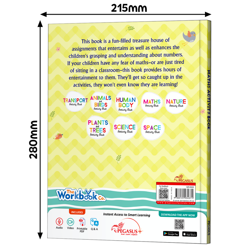 Maths Activity Book for Kids – 100 Amazing Activities, Matching & Colouring Workbook (Age 4+ Years)