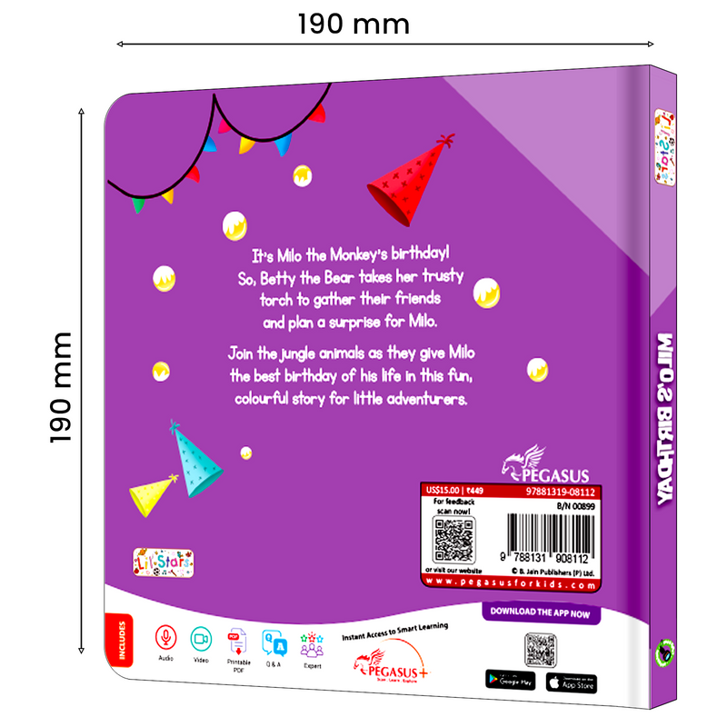 Milo’s Birthday Torch Book for Kids – Interactive Flashlight Story Book with Hidden Pictures (Age 2+ Years)