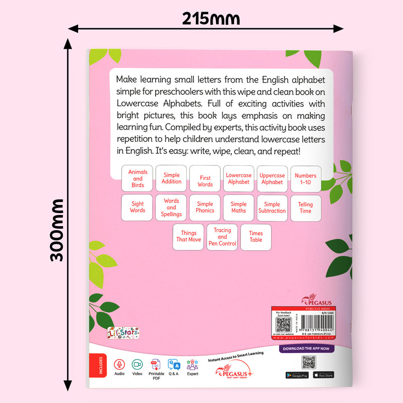 Lowercase Alphabet- Wipe & Clean Workbook