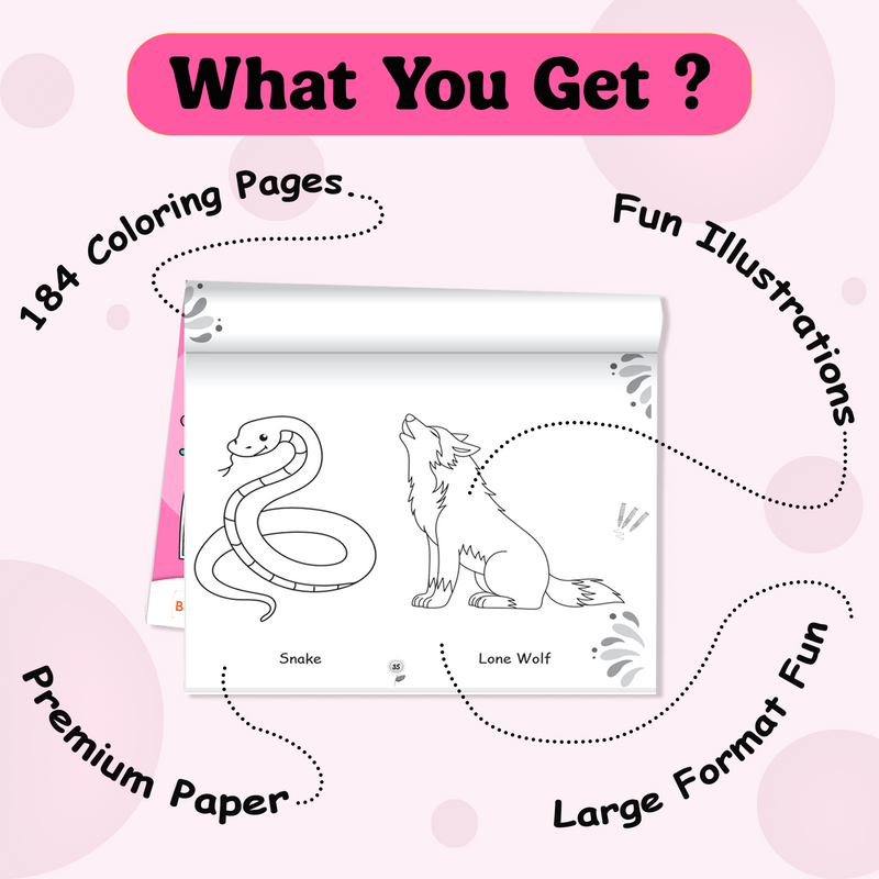 My Mighty Book of Colouring for Kids – Fun Creative Workbook with 184 Fun Colouring Pages (Age 3+ Years)