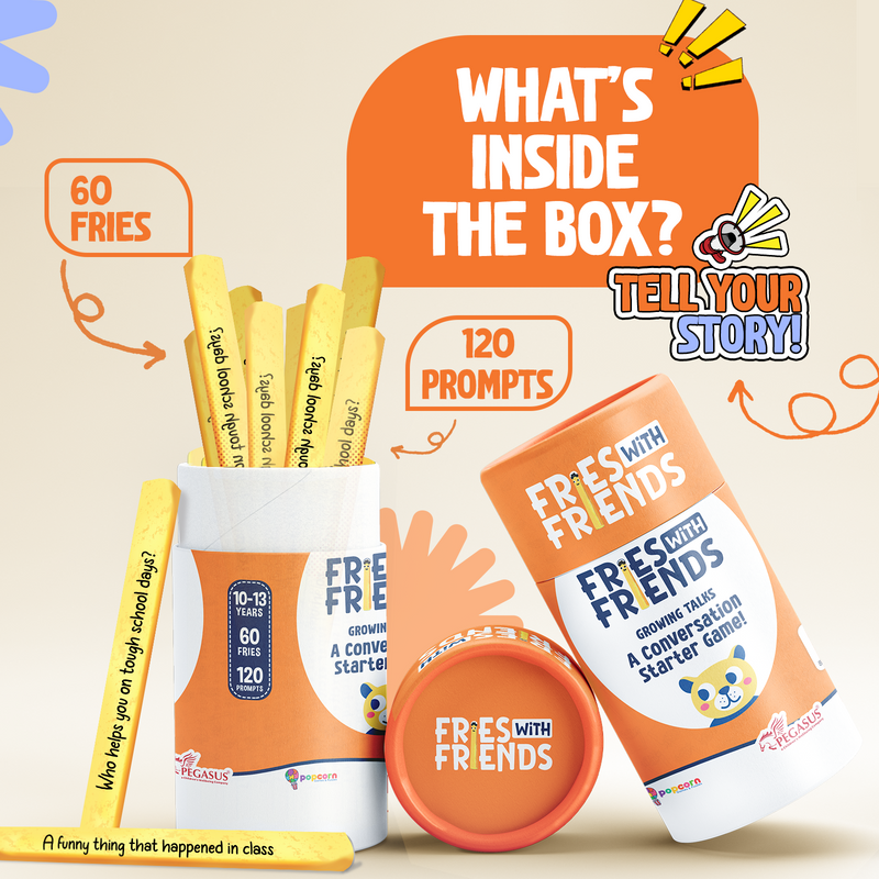Fries with Friends Growing Talks - Fun Conversation Stick Game For Kids, Teens, and Adults (Age 10-13 Years)