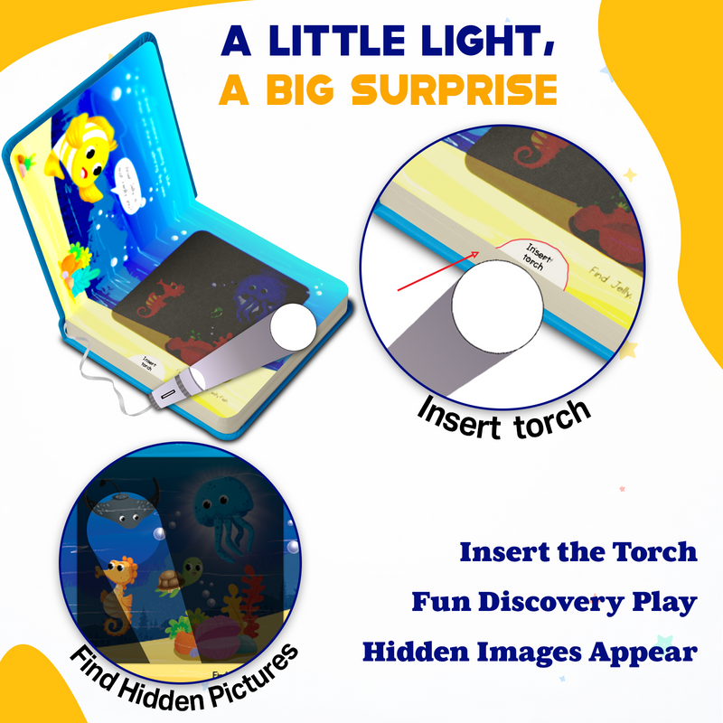 Ocean Adventure Torch Book for Kids – Interactive Flashlight Story Book with Hidden Pictures (Age 2+ Years)