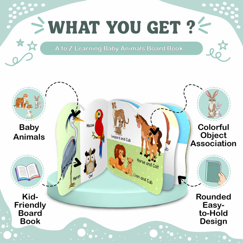 A to Z Learning Baby Animals Board Book for Kids – Early & Fun Learning Book (Age 1+ Years)