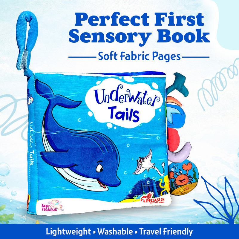 Underwater Tails – Baby's First Cloth Book (Age 0+) | Crinkle Sound, Gentle Touch Sensory Books