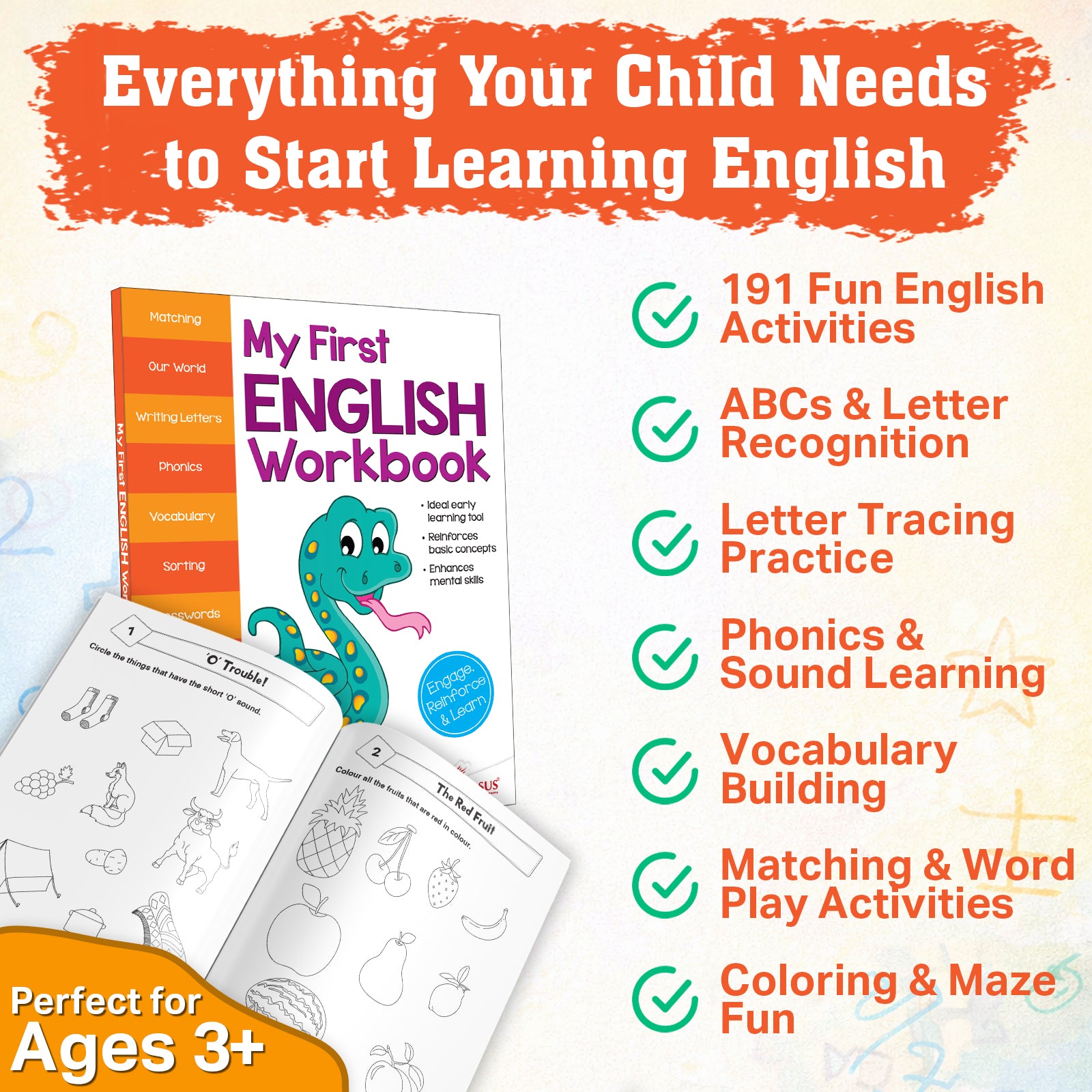 My First English Workbook 1 for Kids – 191 Fun Activities for Letters ...