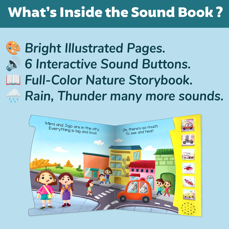 I Explore My City Book for Kids – Magic Noise Book with 6 Real Sound Effects (Age 1+ Years)