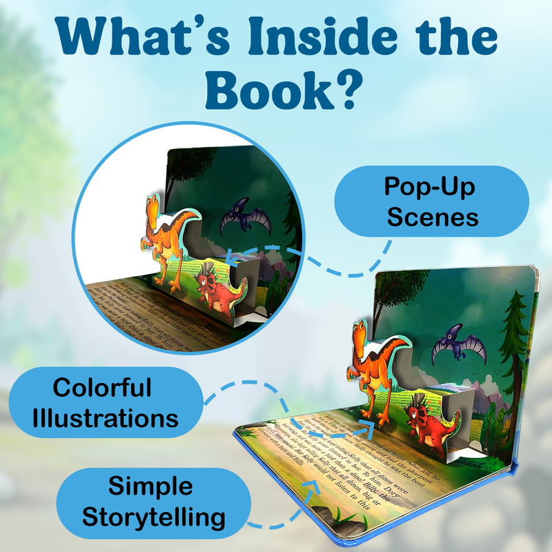 Kelly, the T-Rex – Pop-Up Book for Kids | Bedtime Story Book with love & Kindness (Age 2+ Years)