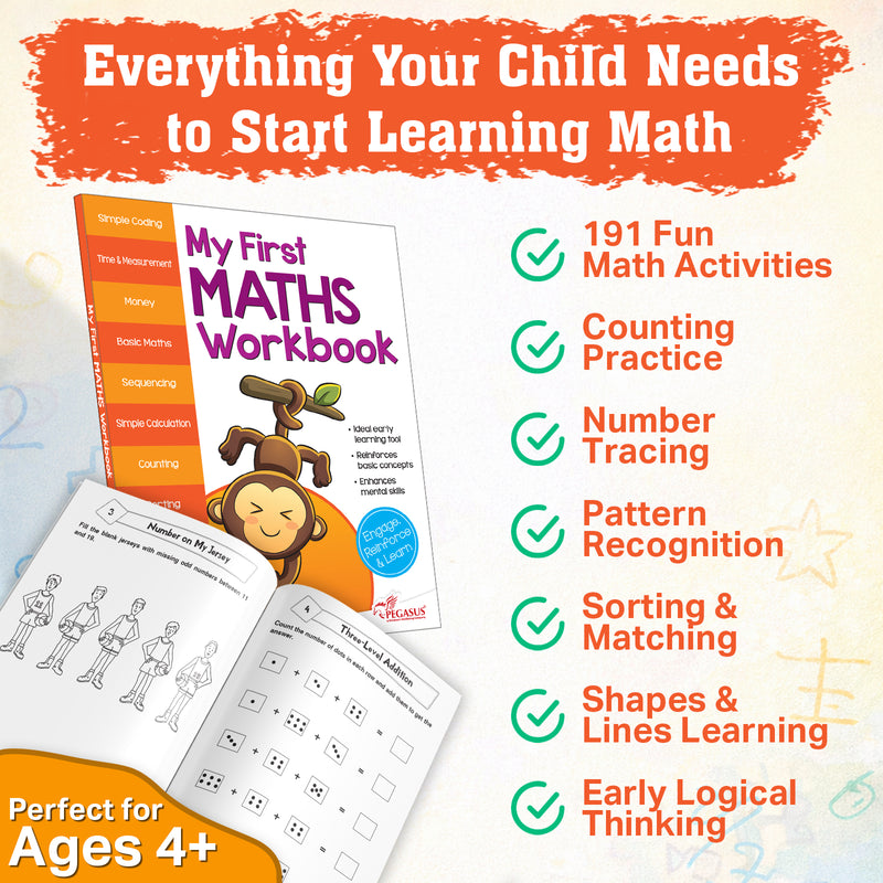 My First Maths Workbook 1 for Kids – 191 Fun  Activities for Counting & Early Learning (Age 3+Years)