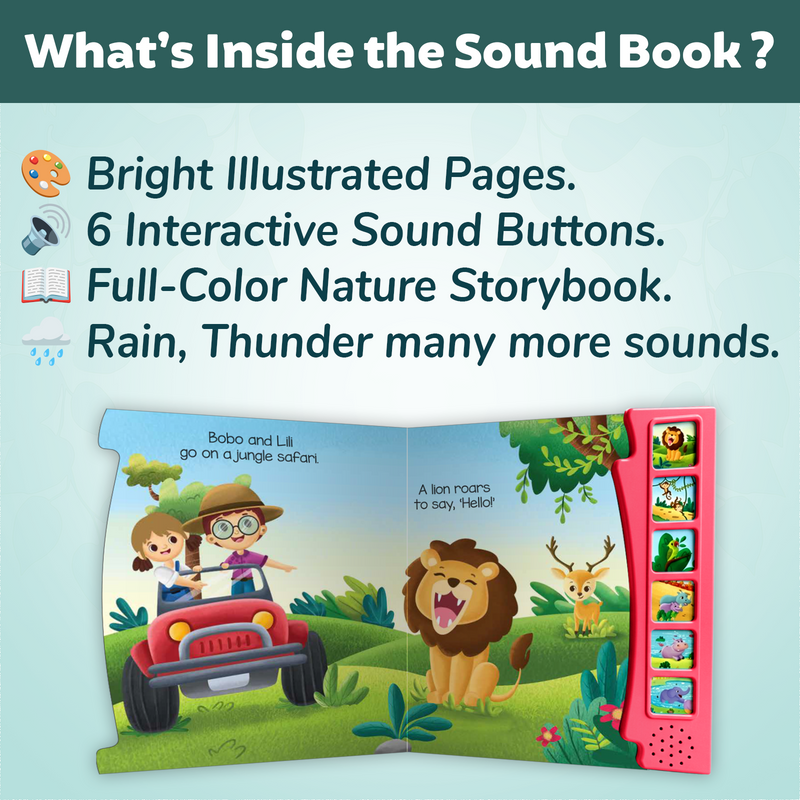I Explore The Jungle Book for Kids – Magic Noise Book with 6 Real Sound Effects (Age 1+ Years)