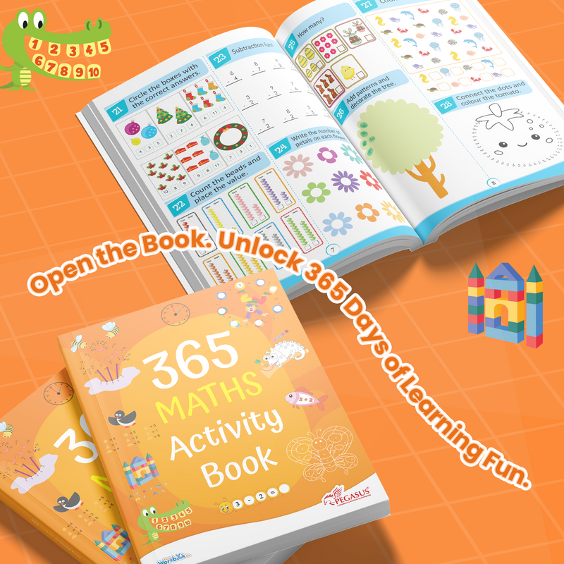365 Maths Activity Book for Kids – Mazes, Puzzles, and Memory Learning Books (Age 3+ Years)